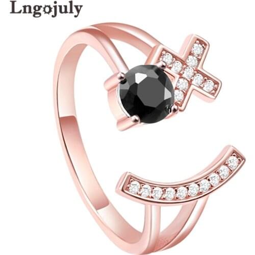 Fine Jewelry Ring For Women Pure 925 Sterling Silver Ring Letter Zirconia Rhinestone Adjustable Rings For Girl Jewelry Gifts
