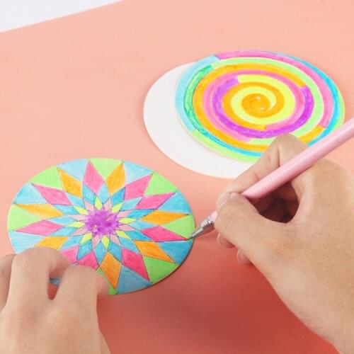 Classic nostalgic puzzle childrens toys DIY handmade doodle flywheel pull whistle spin flying saucer parent-child game