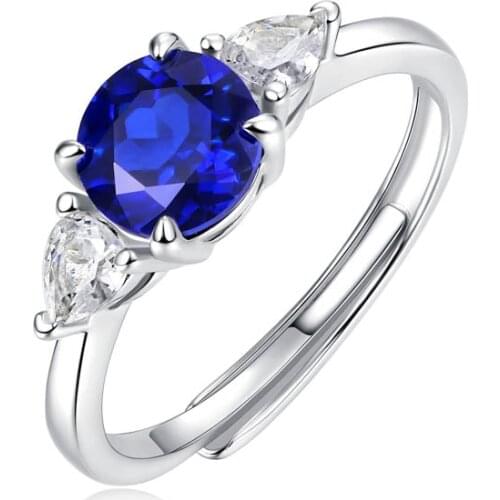 Sapphire blue ring made of 100% 925 sterling silver is suitable for womens anniversary reception exquisite jewelry