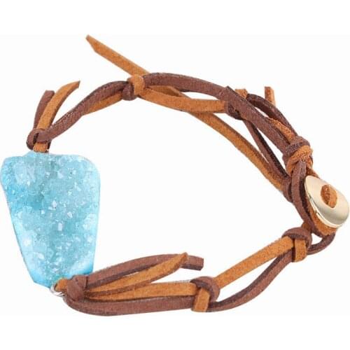 Colorful Crystal Bangles Rope Wrap Bracelet Natural Stones Jewelry Adjustable Size Boho Bracelet Handmade Ethnic Bracelets