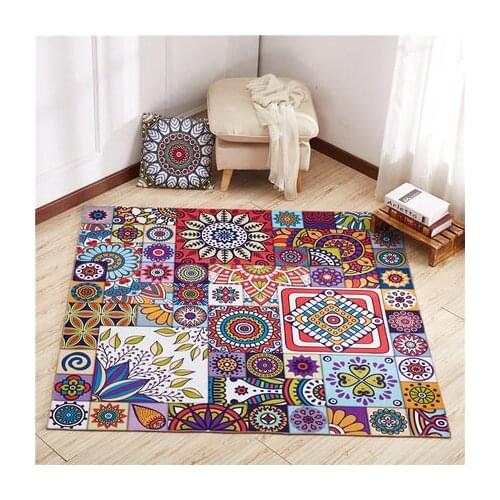 Square Retro Carpet Living Room Coffee Table Tatami Bedroom Bedside Blanket Yoga Mat Home Large Rug