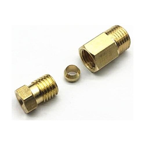 Brass Compression Ferrule Pipe Fitting Connector For Oil Lubrication System Fit 4mm 6mm 8mm OD Tubes