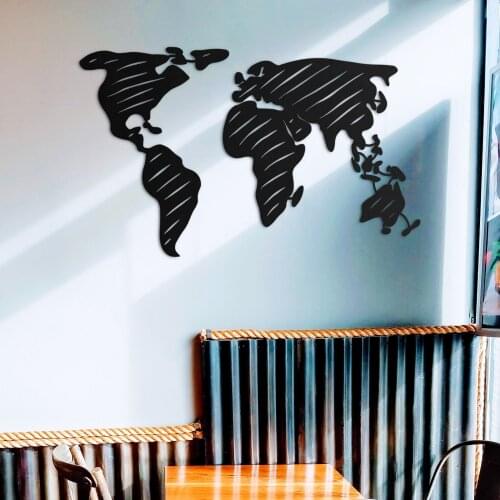 Globe Matte Metal Black Decor Wall Art Decorative Nordic Style Large Wall Decor for Bedroom Living Room Office Home Decoration