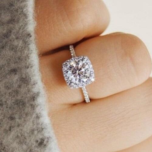 Simulation Diamond Gem Ring Female Engagement Anniversary Ring Valentines Day Gift Photo Props Ring Party Jewelry