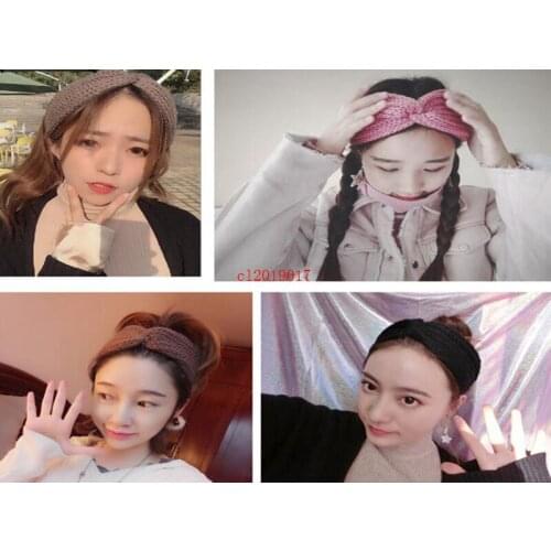 Fashion warm autumn and winter hair accessories knitted wool hair band ear protector hand knitted headband gift