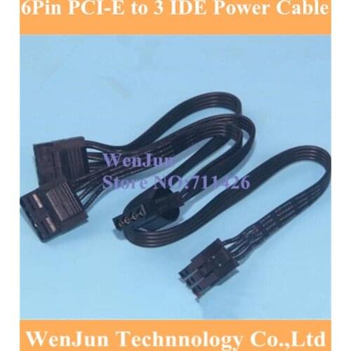 High quality PCI-E 6Pin male 1 to 3 IDE Molex 4Pin Modular Power Supply Adapter Cable for Seasonic KM3 Series