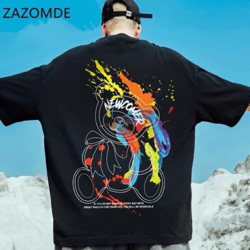 ZAZOMDE Summer 2021 Men Tide Top Pure cotton super cool printing Tees Ins European And American Style Half-sleeved T-shirt