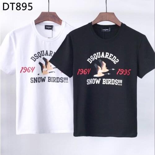 2021 summer new trendy brand short-sleeved T-shirt, DSQUARED2- male personality round neck letter printed T-shirt DT895