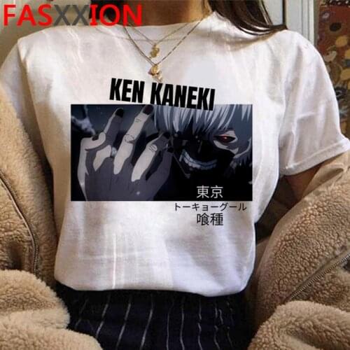 Tokyo Ghoul Kaneki Ken clothes female white t shirt harajuku aesthetic casual top tees white t shirt harajuku kawaii