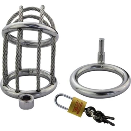 Stainless Steel Wire Chastity Cock Lock Chastity Belt Penis Rings Male Chastity Cages Devices Toy Adult Sex Shop for Men G161