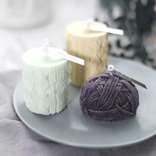 DIY Aromatherapy Silicone Candle Mold Resin Molds Wool Pillar Spherical Candle Making Jars Plaster Mold Fondant Tools