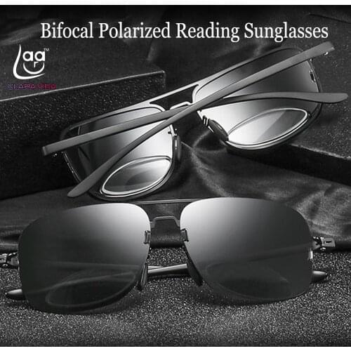 Bifocal Polarized Reading Sunglasses +0.75 +1 +1.5 +1.75 To +3.75 See Near and Far Retro Pilot Large Frame Polarized Sunglasses