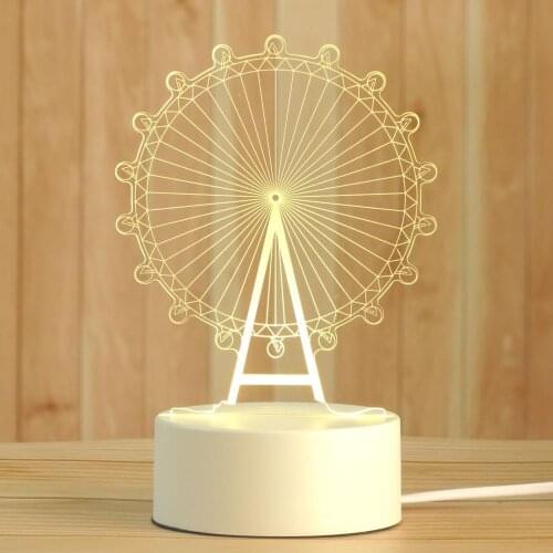 23 Shapes 3d Illuminated Lamp Illusion Usb Desk Table Night Light Birthday Kids Leeping Light Bedroom Bedside Table Lamp