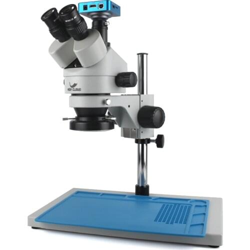 3.5X-90X Continuous Zoom Trinocular Stereo Microscope +Big Size Metal Stand 0.5X/2X Auxiliary Objective Lens+56 LED Ring Lamp