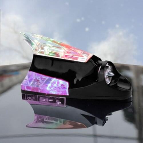 Universal Wind Power Shark Fin Antenna Wind Light Shark Fin Light Safe LED Anti Collision Car Warning Light Decorative Aerials