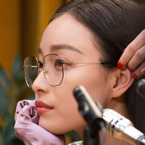 Veshion Alloy Eyeglasses Frames for Male Female Blue Light Glasses Ultra-light Polygon Men Women Glasses Computer Glasses Myopia