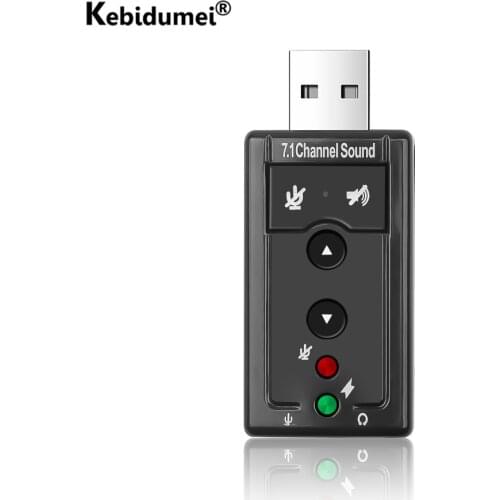 Virtual 7.1 Channel External USB 2.0 Sound Card Audio Mic Speaker Adapter Microphone Stereo 3.5mm Jack Headset Sound Card