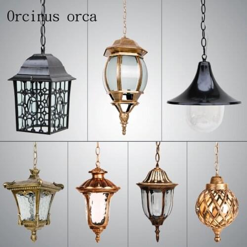 American style retro village Iron Chandelier outdoor courtyard restaurant LED Chandelier free shipping