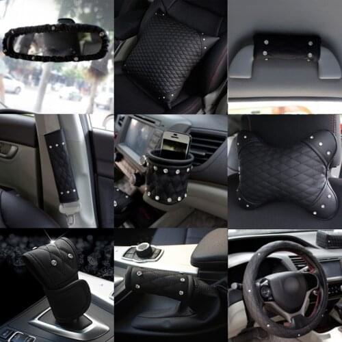 Crystal diamond womens safety car seat belt covers Leather with flower seat belt cover shoulder pads for girls seatbelt cover