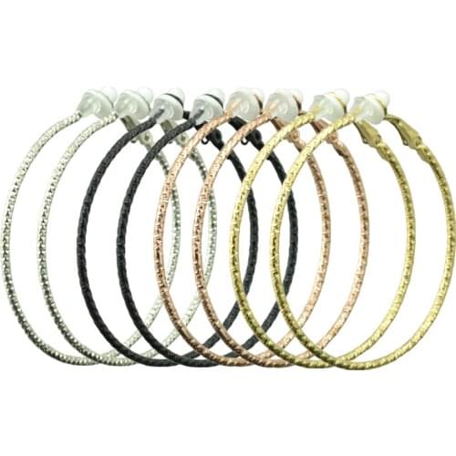 Clip on the ear Without piercing Big circle Earrings for women Fashion Jewelry Black Rose gold Mevrouw oorbellen Ladies earrings