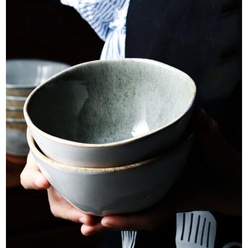 1ps irregular Ceramic bowl Noodles Salad rice bowl Restaurant decoration kitchen cutlery tools