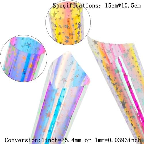 1PC Star Shape Transparent Laser Stickers Nail Art Jewelry Pendant Accessories DIY Handmade Holographic Foil Resin Craft Decor
