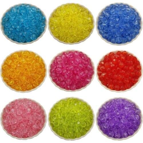 100 Pcs 8mm Transparent Acrylic Faceted Round Spacer Loose Beads;DIY Findings Jewelry Accessories Fingdings Multicolor Fashion