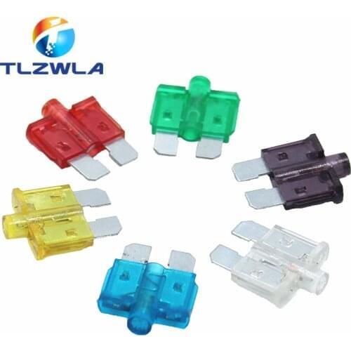 1000PCS 5A 10A 15-40A Medium Size Auto Fuse Inserts Car Insurance Tablets Standard Fuse With lamp Car Inserts Fuse With Box