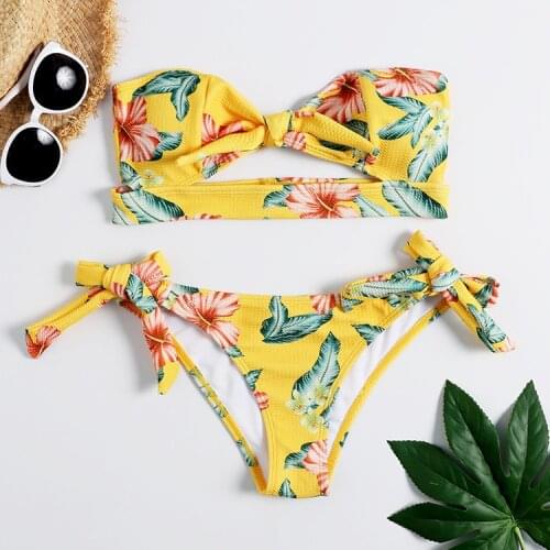 2020 new foreign trade swimwear Europe and America explosions bikini bikini print ladies sexy swimsuit