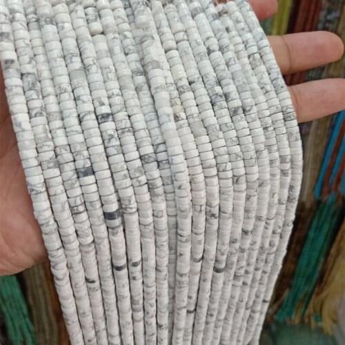 2x4mm Natural White Turquoises Stone Beads Heishi Bead Loose Spacer Howlite Stone Beads For Jewelry Making DIY Accessories 15