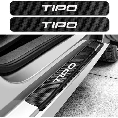 4PCS Car Carbon Fiber Protector Door Threshold Plate Sticker For Fiat Tipo Auto Automobile Styling Decal Tuning Car Accessories