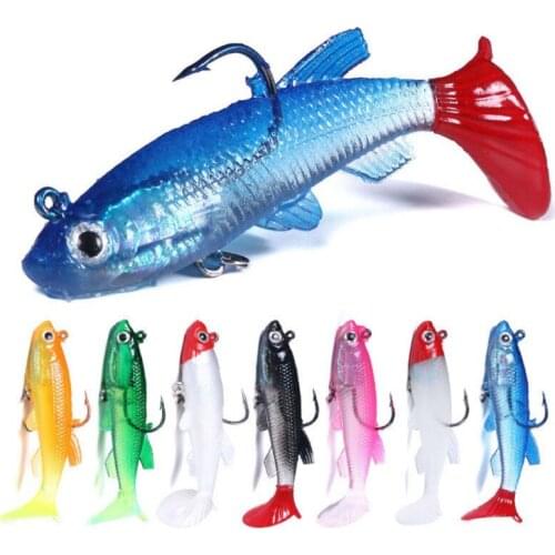 5pcs Ice Fishing Lure Lead Head Hook Package Lead Fish 7.5CM-12.5G Lure Long-term Winter Fishing Lure Soft Lure