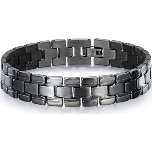 Stainless Steel Black Punk Rock Minimalism Men Fashion Bracelet Bangle Jewelry Gift For Him
