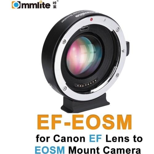 Commlite EF-EOSM Booster Lens Adapter 0.71x Focal Length Booster Electronic AF Auto Focus For Canon EF Lens To EOSM Mount Camera