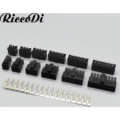 30set Micro-fit 3.0mm pitch double row 2/4/6/8/10/12/14/16/18/20/22/24pin connector male and female straight connector with pins