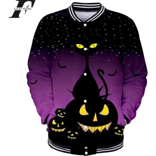 Halloween 3D Baseball Jacket bomber jacket Women/Men Fashion Pumpkin face Coats Casual winter jacket coat Clothes4XL