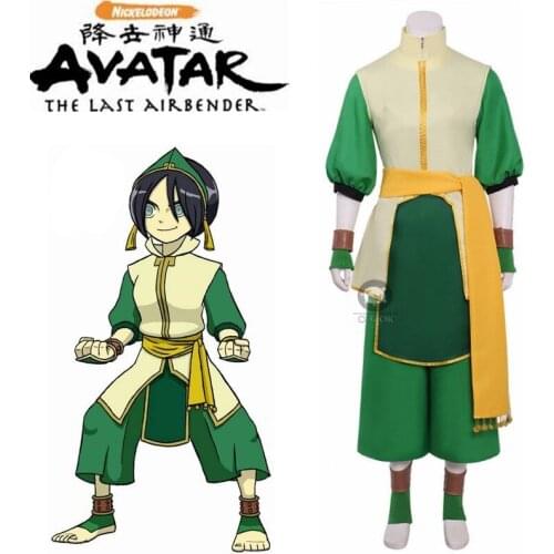 Avatar The Last Airbender Toph Beifong Cosplay Costume Adult Halloween Costume Green Full Set Any Size