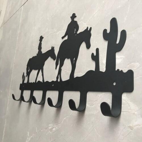 Lovely Metal Hooks Creative Wall Hanging Grazing Rural Scenery Nature Style Living Room Decoration Hanger Display Iron Shelves