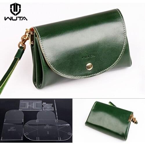 WUTA 958 Small Clutch Bag Acrylic Template, Ladies Mini Handbag Model, Clear Leather Pattern Set, Leather Craft Cutting Tool