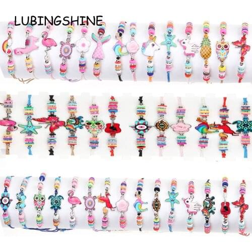 Boho 42pcs/lot Women Soft Clay Bead Enamel Turtle Animal Charms Yoga Bracelets Set Braided Adjustable Rope Chain Jewelry Mixed S