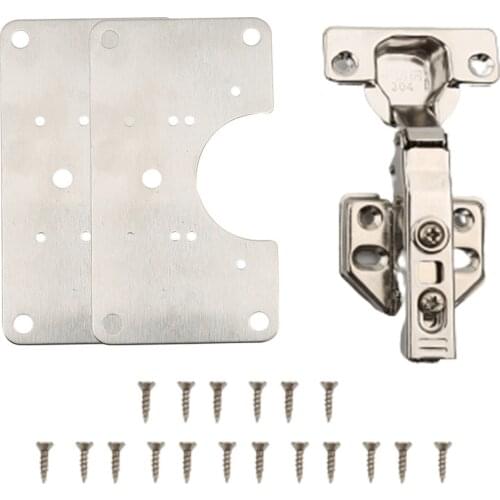 Newly Cabinet Hinge Repair Plate Set with Hole Stainless Steel Drawer Furniture Corner Hardware Mending Repair Accessories