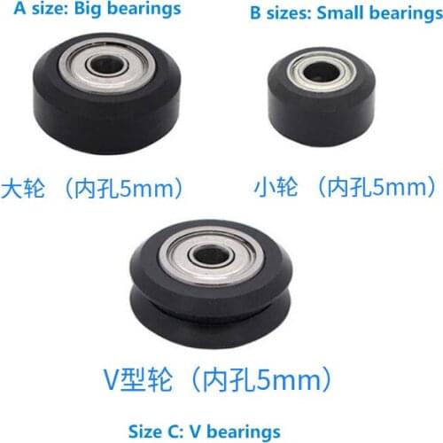 Openbuilds Plastic wheel POM with 625zz MR105zz Idler Pulley Gear Passive Round Perlin V type for V-Slot 3d printer parts CNC