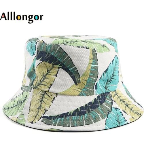 Bucket Hat Man Women Outdoor Sports Hip Hop Cap Floral Double Side 2021 Summer Cotton Fishing Sun Hat Bob Panama For Newest Hats