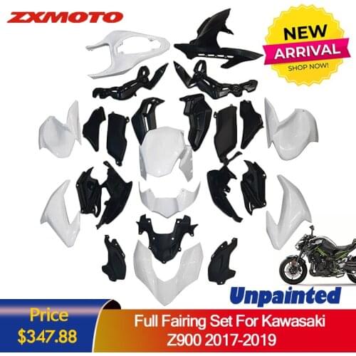 ZXMOTO Motorcycle Full Fairing Kit Set Bodywork Fit For Z900 2017 - 2019 Unpainted Raw White Plastics Injection ZXMT