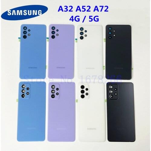 SAMSUNG Galaxy A32 A52 A72 2021 4G 5G Back Case Battery Cover Camera Glass Lens Housing Cover Door Rear Case Replacement
