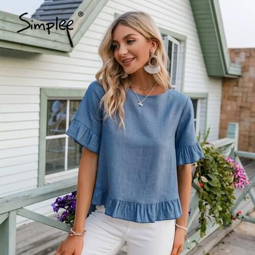 Женские однотонные футболки SIMPLEE China At AliExpress