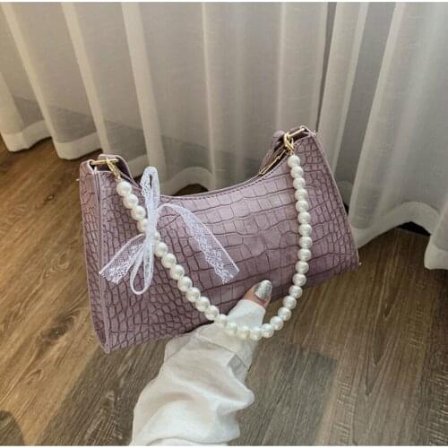 Korean Style Women Handbags Tote Cute Girls Princess Bow Messenger Bag Baby Girl Pearl Party Shoulder Hand Bags