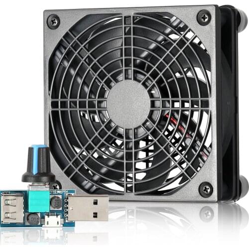 SXDOOL DIY DC 5V 120mm USB Cooling Fan Cooler with Speed Controller for Receiver DVR Xbox TV Box Router