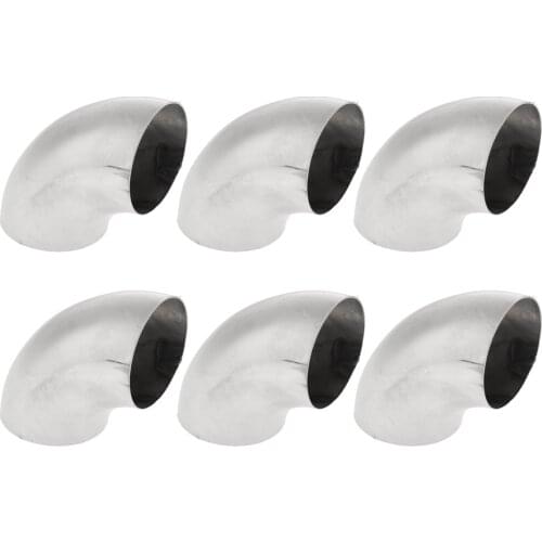 6 Pieces Car/Auto Stainless Steel 90Degree Bend Elbow Exhaust Pipes 2.5 Inch
