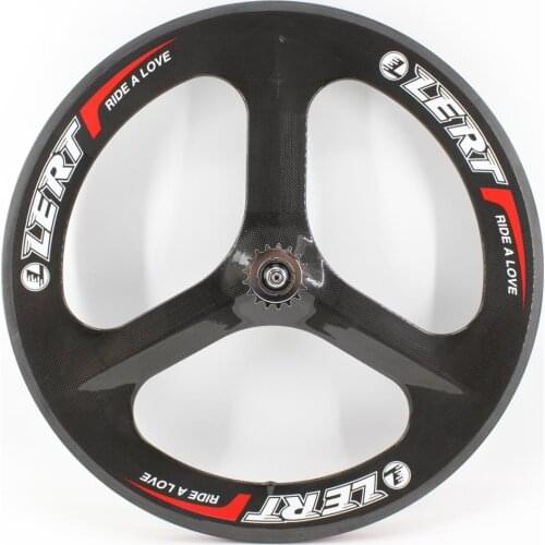 Brand New LERT 700C clincher rims Fixed Gear Track Road bike 3K UD 12K full carbon fibre 3 spoke bicycle wheelset Free shipping